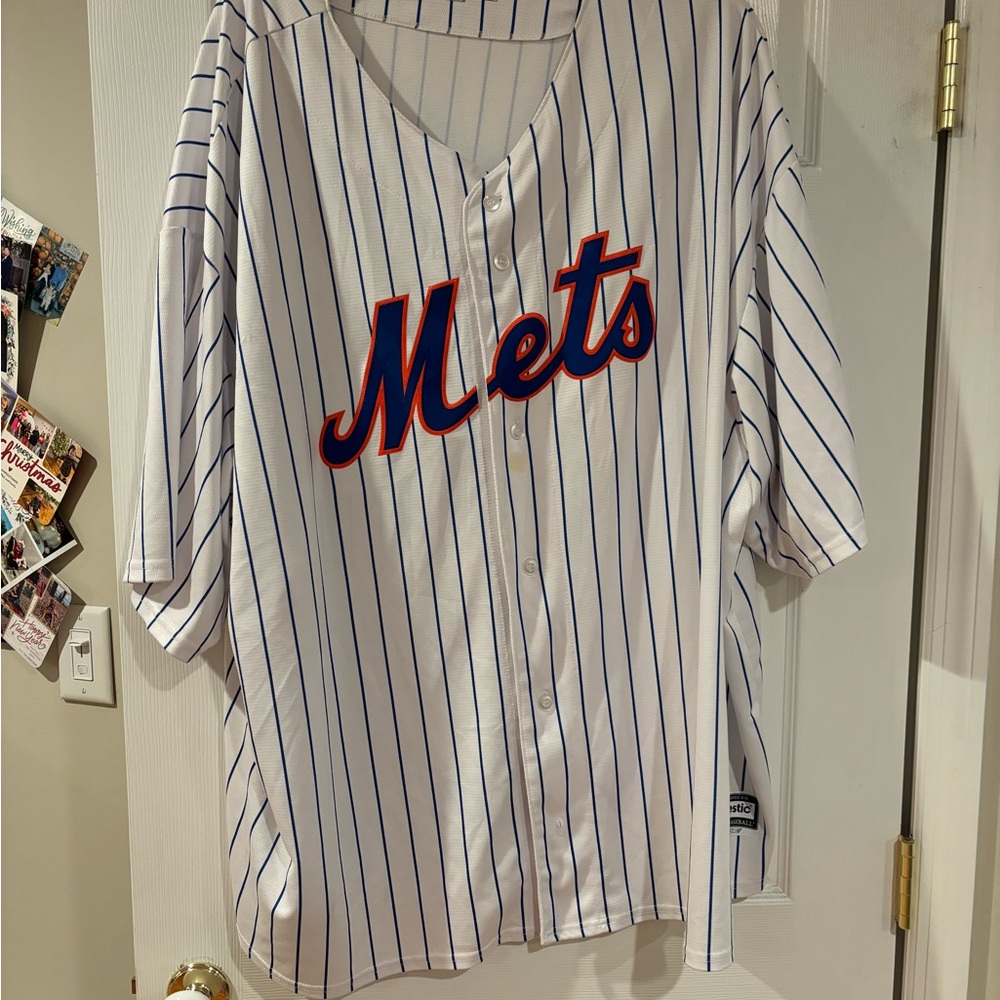Mets Striped Baseball Jersey Big and Tall